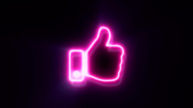 animasyon pembe neon gibi siyah arkaplanda bir sembol.