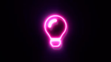 Siyah arkaplanda pembe neon lamba sembolü.