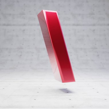 Kırmızı sırt / sembol. Metalik kırmızı karakter beton arkaplanda izole edildi.