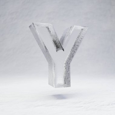 Kar arkaplanındaki büyük harf Y.