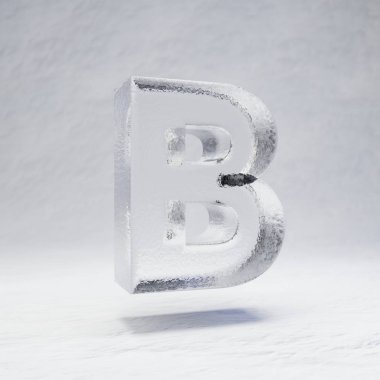 Kar arkaplanındaki buz harfi B büyük harf.