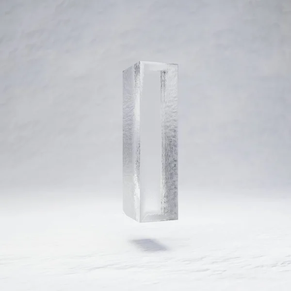 Ice letter L lowercase on snow background. — 스톡 사진