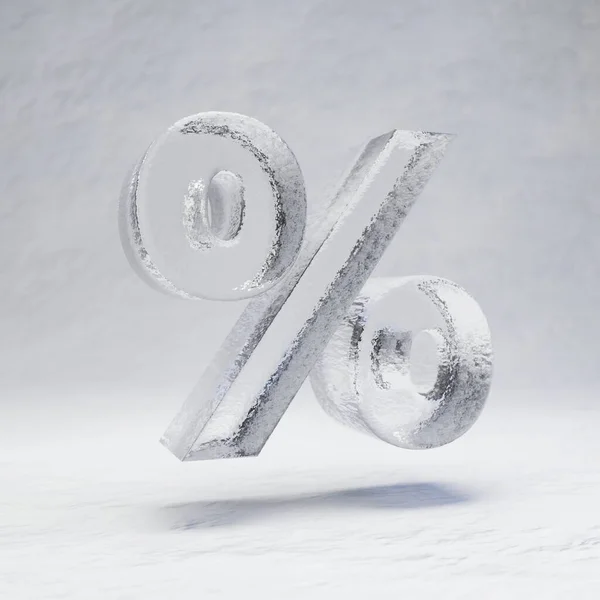 Ice percent symbol on snow background. — 스톡 사진