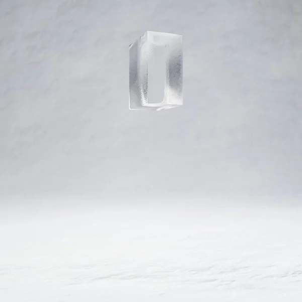 Ice εισαγωγικά σύμβολο στο φόντο χιόνι. — Φωτογραφία Αρχείου
