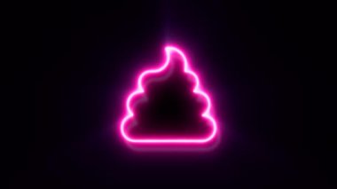 animasyon pembe neon kaka sembolü siyah arkaplanda.