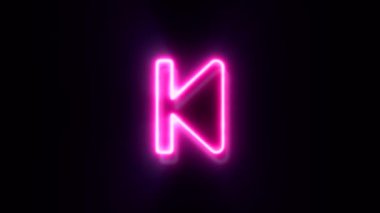 Siyah arkaplanda pembe neon renkli bir sembol.