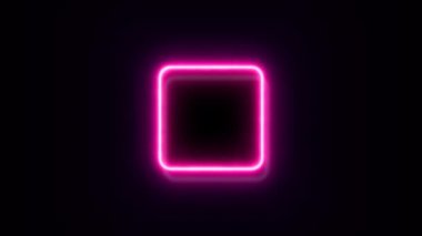 Siyah arkaplanda pembe neon renkli dur sembolü.