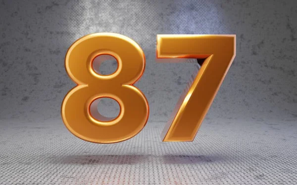 Golden Number Metal Textured Background Rendered Glossy Metallic Digit Best — Stock Photo, Image