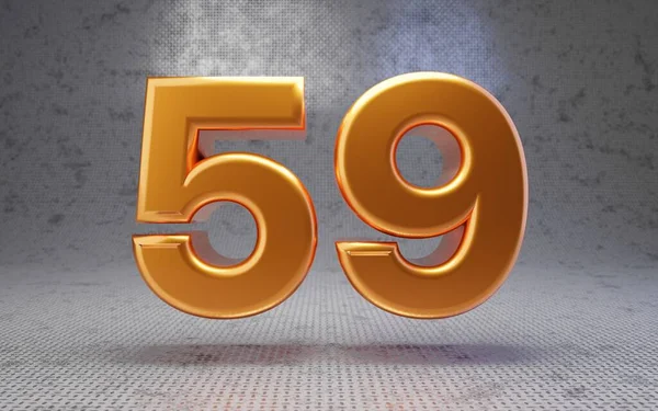 金牌号59金属纹理背景 3D渲染光滑的金属数字 最适合海报 — 图库照片