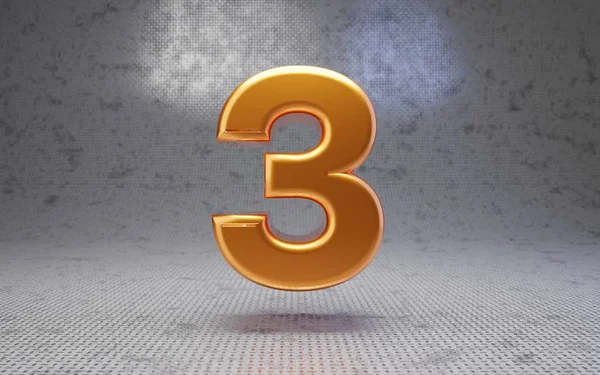 Golden Number Metal Textured Background Rendered Glossy Metallic Digit Best — Stock Photo, Image