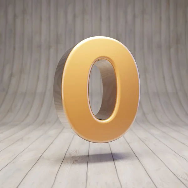 Numero Oro Sul Pavimento Legno — Foto Stock