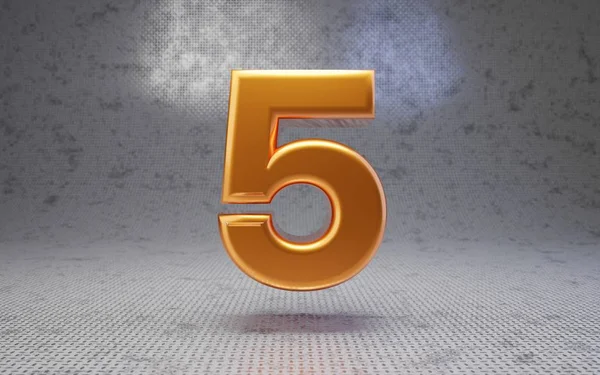 Golden Number Metal Textured Background Rendered Glossy Metallic Digit Best — Stock Photo, Image