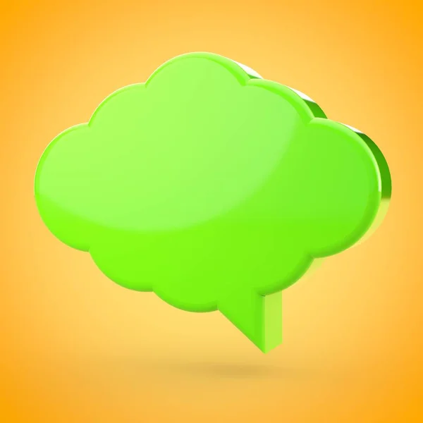 Speech Bublina Izolované Žlutém Pozadí Vykreslený Zelený Chat Bublina — Stock fotografie