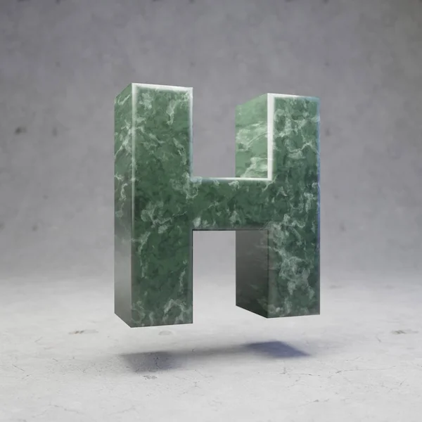 Groene Marmeren Letter Hoofdletters Een Betonnen Achtergrond Weergegeven Glanzende Steen — Stockfoto