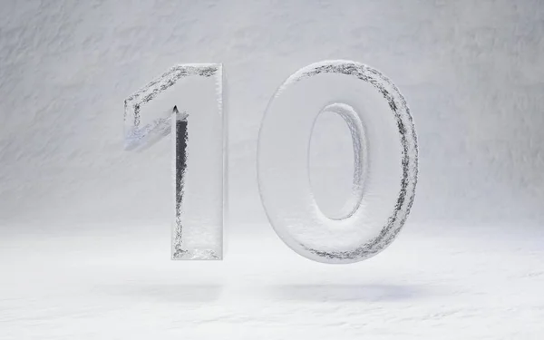 雪の上の氷の番号10 — ストック写真
