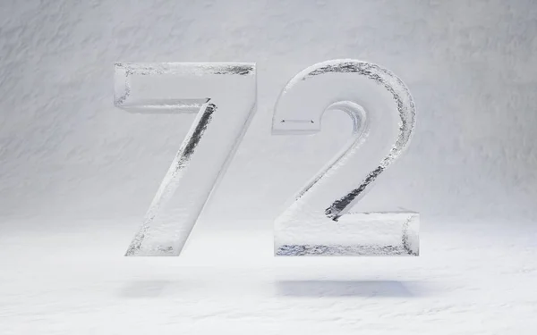Gelo Número Alfabeto Renderizado Sobre Fundo Neve Branca Melhor Para — Fotografia de Stock