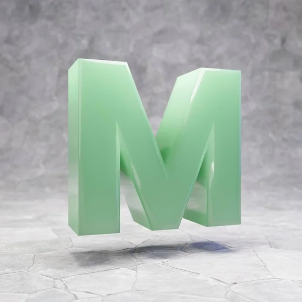 Jade Letter Hoofdletters Rotsachtige Achtergrond Weergegeven Jade Edelsteen Lettertype Ideaal — Stockfoto