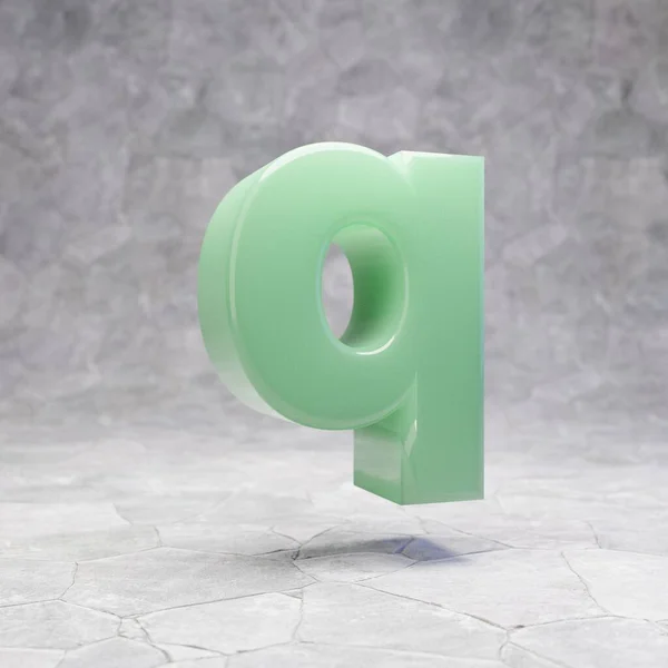 Jade Letter Kleine Letters Rotsachtige Achtergrond Weergegeven Jade Edelsteen Lettertype — Stockfoto