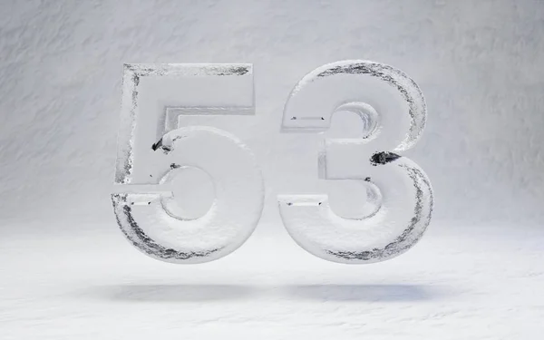 Крижаний Номер Візуалізований Алфавіт Білому Фоні Снігу Найкраще Зимових Спортивних — стокове фото