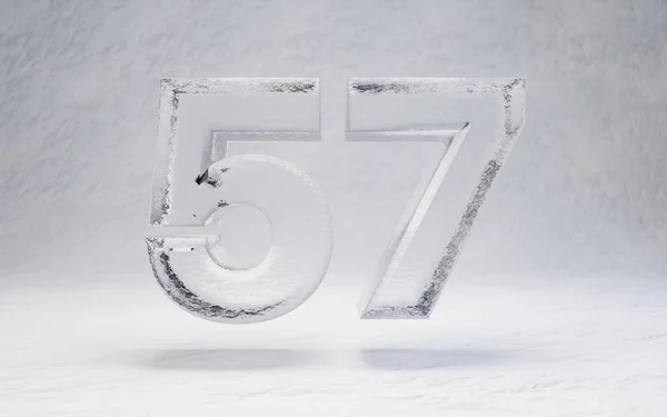 大雪背景下的57号冰 — 图库照片