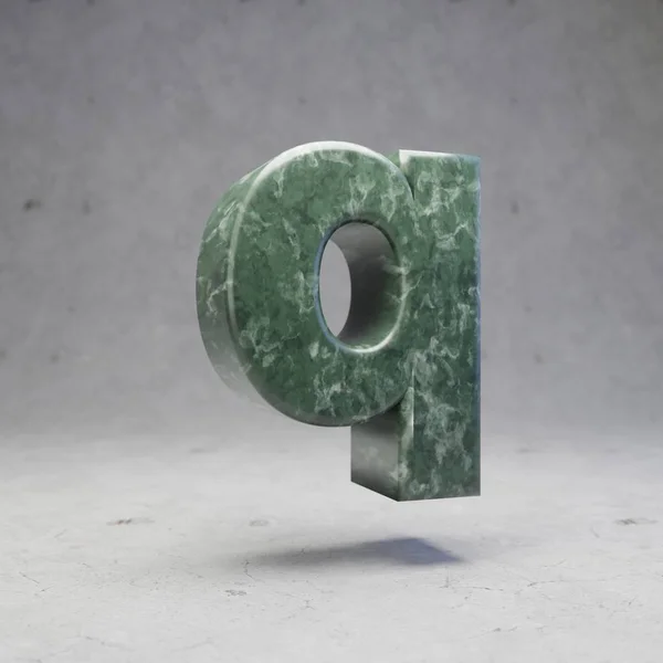 Marmo Verde Lettera Minuscolo Sfondo Cemento Reso Lucido Carattere Carattere — Foto Stock