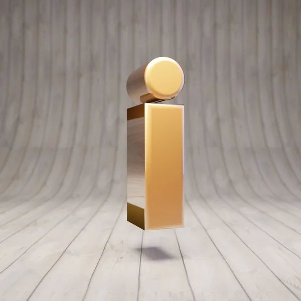 Goldener Buchstabe Klein Geschrieben Auf Holzboden Gerendert Glänzendes Gold Buchstabe — Stockfoto