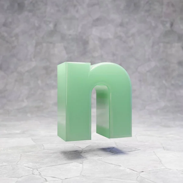 Jade Letter Kleine Letters Rotsachtige Achtergrond Weergegeven Jade Edelsteen Lettertype — Stockfoto