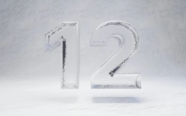雪の背景に氷の番号12 — ストック写真