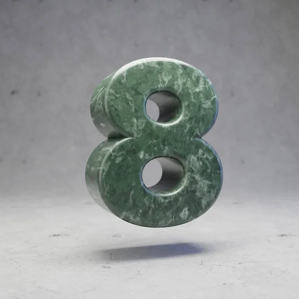 Grüner Marmor Nummer Auf Betongrund Gerenderte Glänzende Steinschrift Nummer — Stockfoto