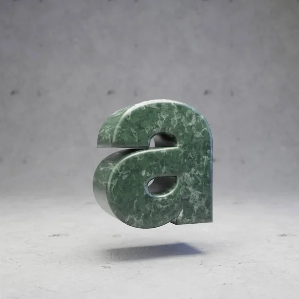 Letra Mármol Verde Una Minúscula Sobre Fondo Hormigón Renderizado Piedra —  Fotos de Stock