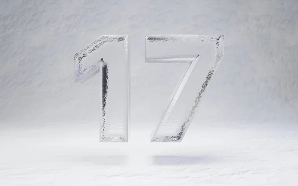 雪の背景に氷の番号17 — ストック写真