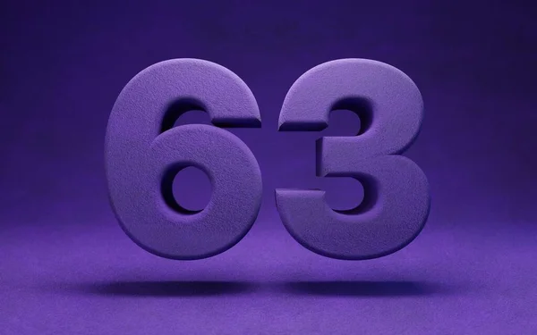 紫绒第63号 Indigo彩色字体字符 3D渲染 — 图库照片