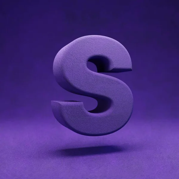 Violett Samt Buchstabe Großbuchstaben Indigo Farbschrift Zeichen Rendering — Stockfoto