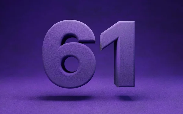 バイオレットベルベット番号61 インディゴカラーフォント文字 3Dレンダリング — ストック写真