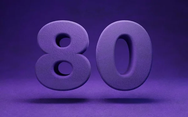 バイオレットベルベット番号80 インディゴカラーフォント文字 3Dレンダリング — ストック写真