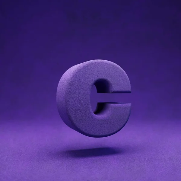 Violet Fluwelen Letter Kleine Letters Indigo Kleur Lettertype Karakter Rendering — Stockfoto