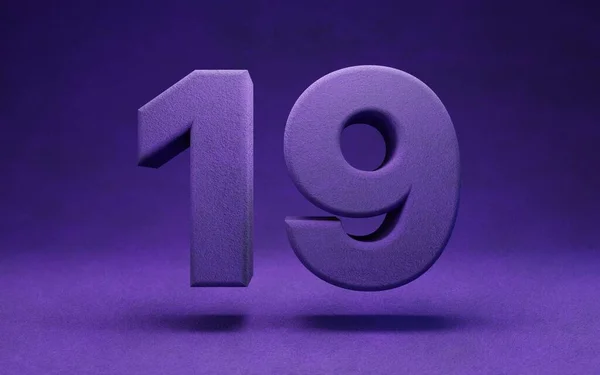 Terciopelo Violeta Número Indigo Color Font Character Rendering —  Fotos de Stock