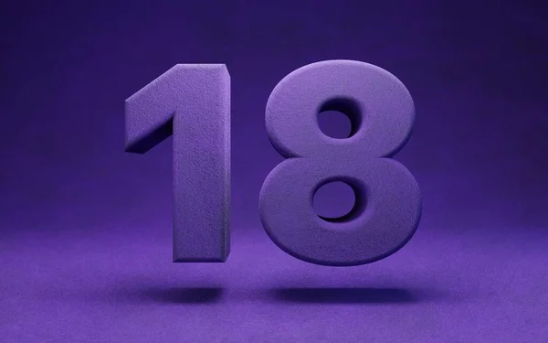 Terciopelo Violeta Número Indigo Color Font Character Rendering — Foto de Stock