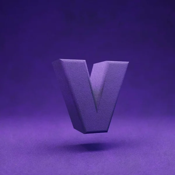 Violet Fluwelen Letter Kleine Letters Indigo Kleur Lettertype Karakter Rendering — Stockfoto