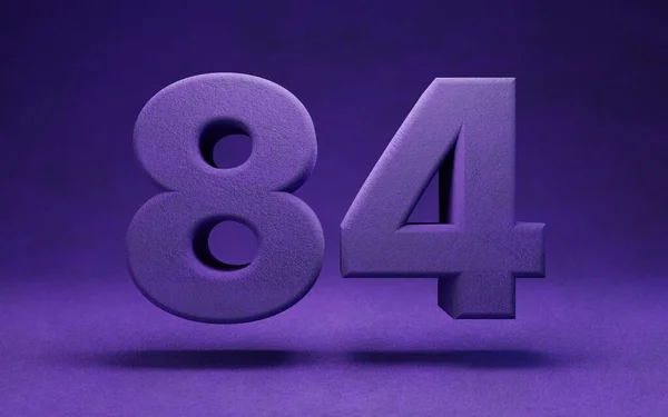 バイオレットベルベット番号84 インディゴカラーフォント文字 3Dレンダリング — ストック写真