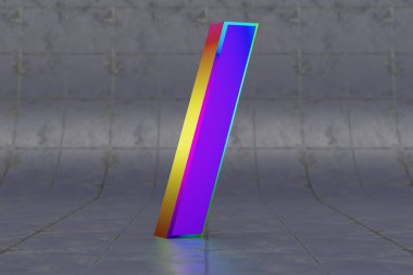 Çoklu renkli 3d ileri / ileri işareti. Fayans kaplamasında parlak yanardöner işareti var. Stüdyo ışık yansımalı metal alfabe. 3d oluşturulmuş yazı tipi karakteri.