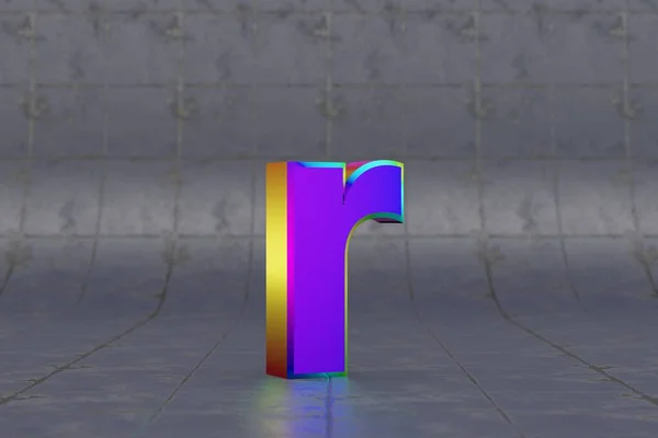 Meerkleurige Letter Kleine Letters Glanzende Iriserende Brief Tegelachtergrond Metallic Alfabet — Stockfoto