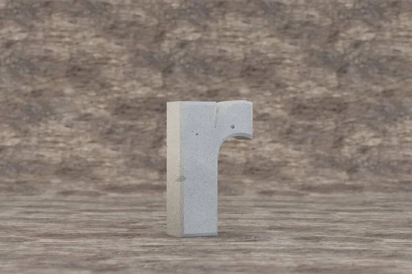 Betão Letra Minúscula Carta Pedra Dura Fundo Madeira Alfabeto Concreto — Fotografia de Stock