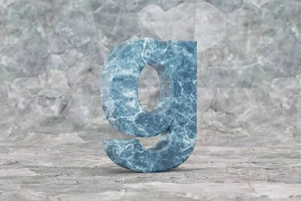 Mármore Letra Minúscula Carta Mármore Azul Fundo Pedra Caractere Fonte — Fotografia de Stock