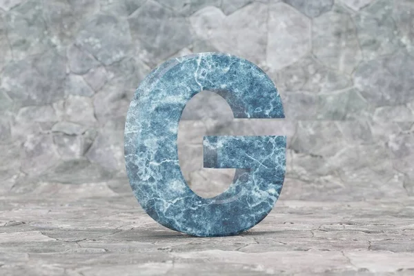Marmer Letter Hoofdletters Blauwe Marmeren Letter Stenen Achtergrond Render Lettertype — Stockfoto
