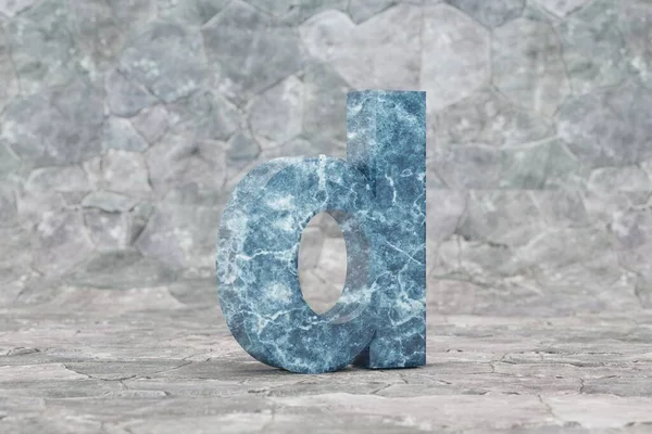 Marmor Buchstabe Kleinbuchstaben Blauer Marmor Buchstabe Auf Stein Hintergrund Gerenderte — Stockfoto