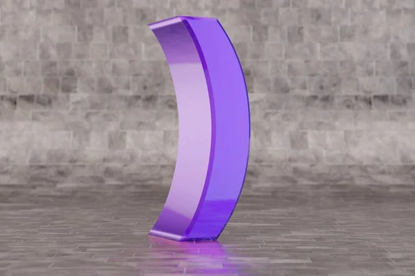 Violett Rundes Klammersymbol Glänzendes Indigo Zeichen Auf Fliesen Hintergrund Metallisches — Stockfoto