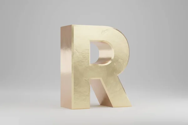 Gold Letter Uppercase Golden Letter Isolated White Background Golden Alphabet — Stock Photo, Image