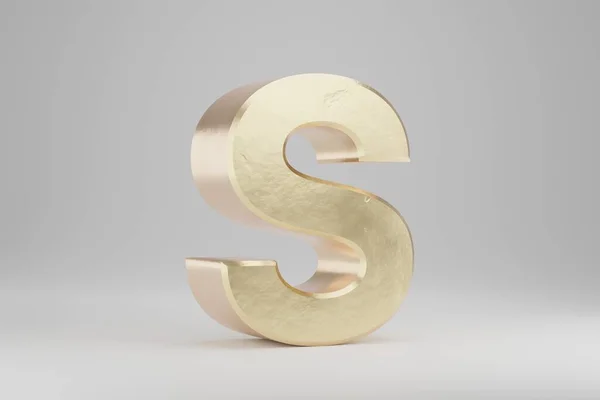 Ouro Letra Maiúscula Carta Dourada Isolada Sobre Fundo Branco Alfabeto — Fotografia de Stock