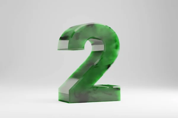 Jade Nummer Jade Zahl Isoliert Auf Weißem Hintergrund Grünes Halbtransparentes — Stockfoto